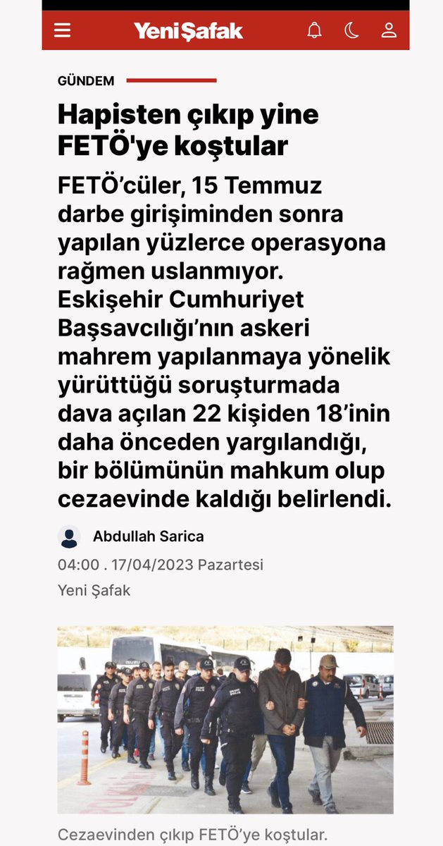 Allah’ın insana verdiği fıtratı FETÖ elebaşının mankurtlaştırdığı şeytani kişilikle değiştiren FETÖ’cülerin cezaevinden çıkan 22’sinden 18’i örgüte dönmüş. Bu en şerefsiz mahluklar, yalandan, iftiradan, kumpastan, ihanetin vazgeçemez, yapıları böyle