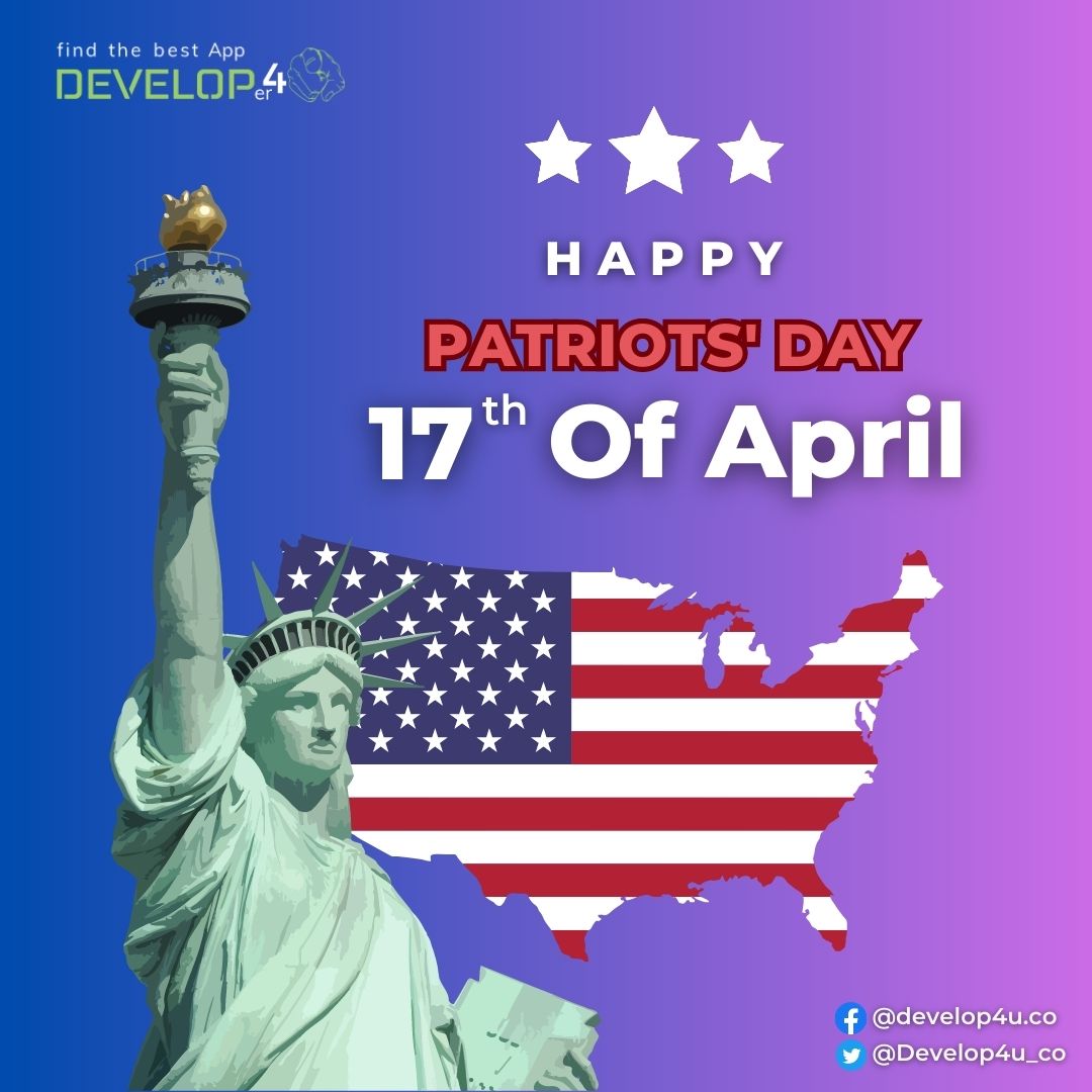 Develop4u_co's tweet photo. #Happy #PatriotsDay! We pay tribute to the #Brave heroes who fought for our #freedom and #independence. May we continue to #Honor their legacy by upholding the values of #Liberty and justice they courageously defended.
#PatriotDay #RememberingOurHeroes #FreedomAndIndependence https://t.co/DaMJIau8EA