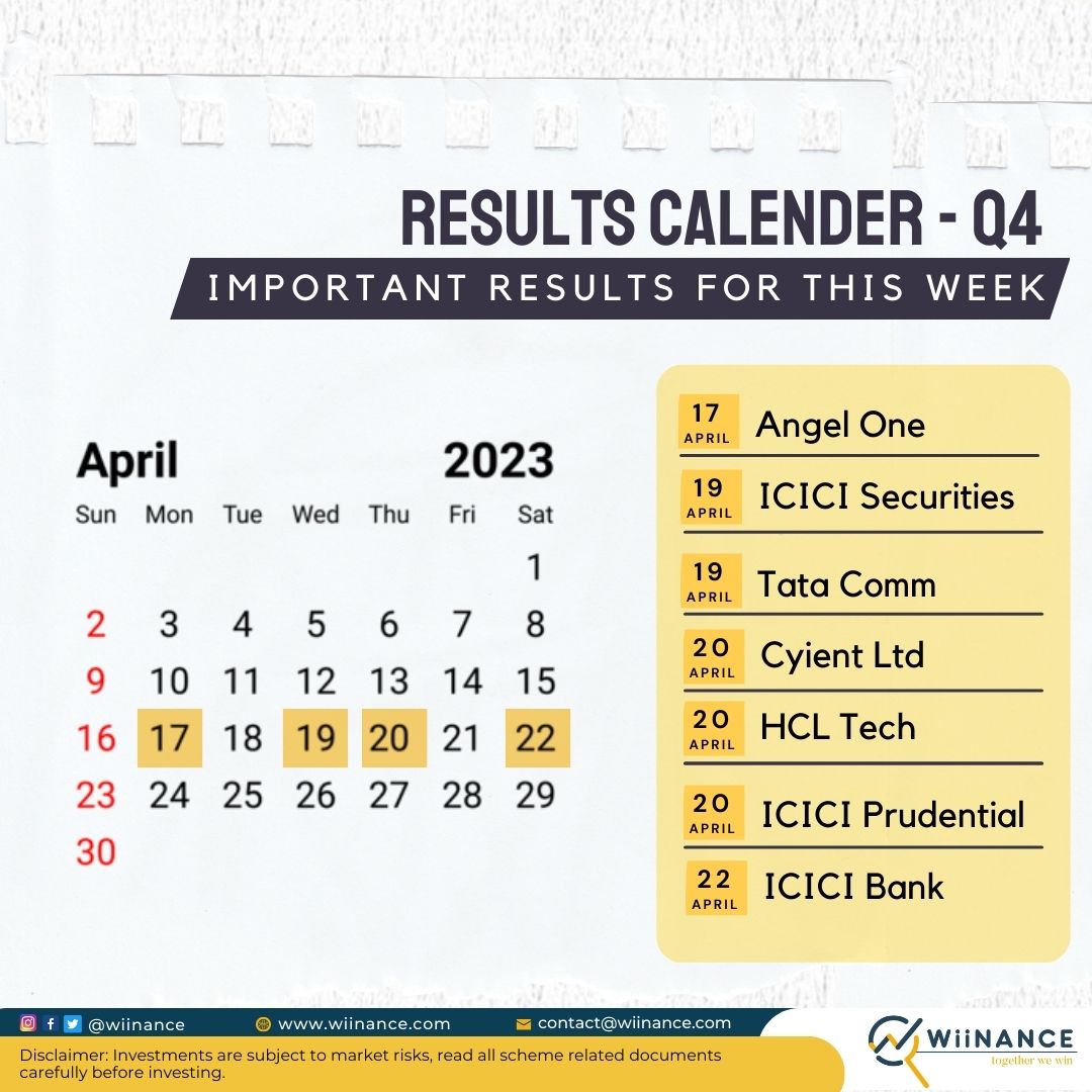 Key 4QFY23 Results:

#angelone #icicisecurities #tatacommunications #cyient #hcltech #icici #icicibank #iciciprudential 

#results #banknifty #BSE #NSE #nifty #sensex #sharemarket #stockmarkets
@wiinance #resultcalendar #4QFY23 #quaterlyresults #marketresearch #markettrends