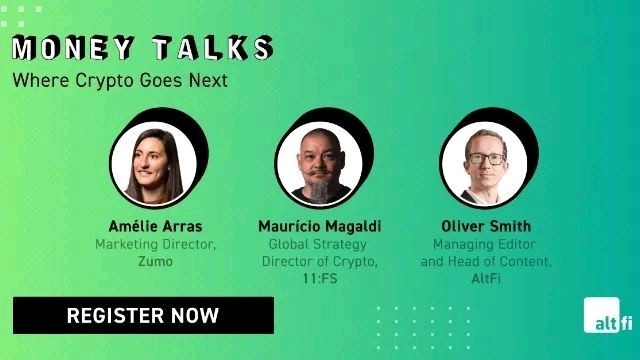 Mauricio Magaldi (@0xmauricio) on Twitter photo This Thursday I'll be chatting with <a href="/zumopay/">Zumo</a>'s <a href="/AmelieArras/">Amélie Arras</a> and <a href="/AltFiNews/">AltFi</a> <a href="/OliverSmithEU/">Oliver Smith</a> about where #crypto goes next. In an industry that knows no dull moments, I'm sure we'll have a good time!
Register in the link below:
brighttalk.com/webcast/16919/…
cc <a href="/11FS/">11:FS</a> <a href="/bchaininsider/">Blockchain Insider Podcast</a> This Thursday I'll be chatting with <a href="/zumopay/">Zumo</a>'s <a href="/AmelieArras/">Amélie Arras</a> and <a href="/AltFiNews/">AltFi</a> <a href="/OliverSmithEU/">Oliver Smith</a> about where #crypto goes next. In an industry that knows no dull moments, I'm sure we'll have a good time!
Register in the link below:
brighttalk.com/webcast/16919/…
cc <a href="/11FS/">11:FS</a> <a href="/bchaininsider/">Blockchain Insider Podcast</a>