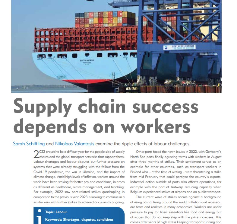 For the Institute of Chartered Shipbrokers magazine Shipping Network, <a href="/NikolaosVal/">Nikolaos Valantasis</a> and I took a look at labour in the supply chain, quite relevant with all the strikes happening recently.