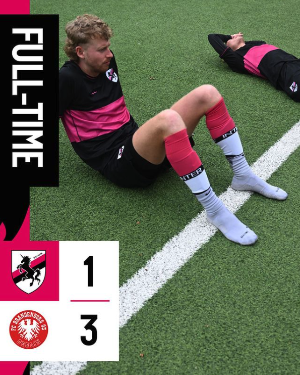 SFCFInter's tweet photo. 🦄 lost 1-3 to FC Brandenburg in the  Tornado Sports Cup QF.  

A tough first half saw us go 2-0. A renewed second half and a goal on ‘70 by @pspfrench saw a comeback on the cards before the oppo snatched a killer third on the break.

Defeat hurts, but we go on again on Saturday. https://t.co/HiOGoVXBn6