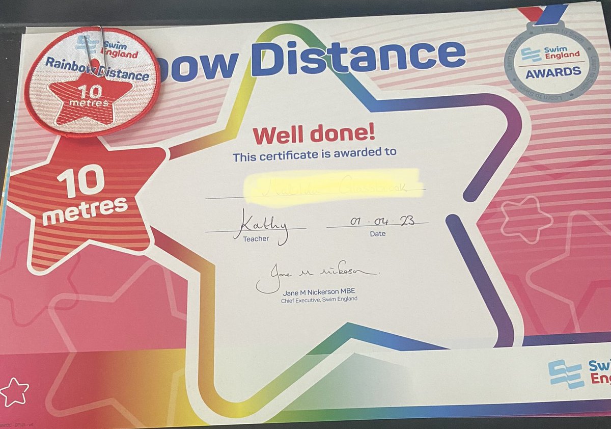 RebeccaGlassbr1's tweet photo. A busy start to 1/2 term hols for Matilda. 3 certificates awarded for swimming inc 25m distance so that’s number7 ✅off for success in the #embarkaward @RiddingsJnr @ShrewsburyRJS @embarkfed https://t.co/bRM6G8rWcB