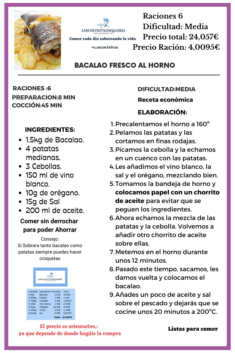 lascocinitas's tweet photo. Maravillosa receta  con la que siempre sorprenderás. #recetas #pescado #bakedcod @lascocinitas https://t.co/5jAXNQhvNV