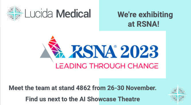 LucidaMedical's tweet photo. We're exhibiting at  #RSNA2023!
Save the date for the 109th Scientific Assembly and Annual Meeting from 26–30 November 2023.
See you in Chicago! 🇺🇸  @RSNA https://t.co/pqMBgyf04i