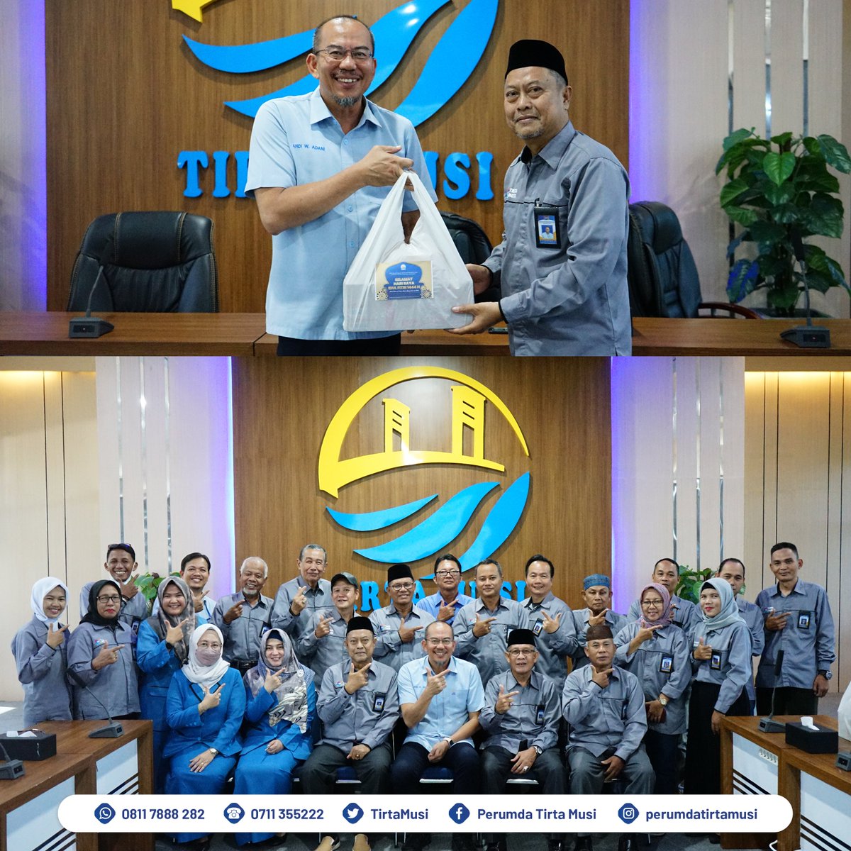 TirtaMusi's tweet photo. Senin, 17 April 2023.

Pertemuan dengan Forum Komunikasi Pelanggan (FKP) Perumda Tirta Musi Palembang, yang di hadiri seluruh anggota FKP dan pertemuan ini juga di sambut langsung oleh Direktur Utama, Bapak Andi Wijaya Adani di Graha Tirta Musi. https://t.co/4DOKWt7IW2