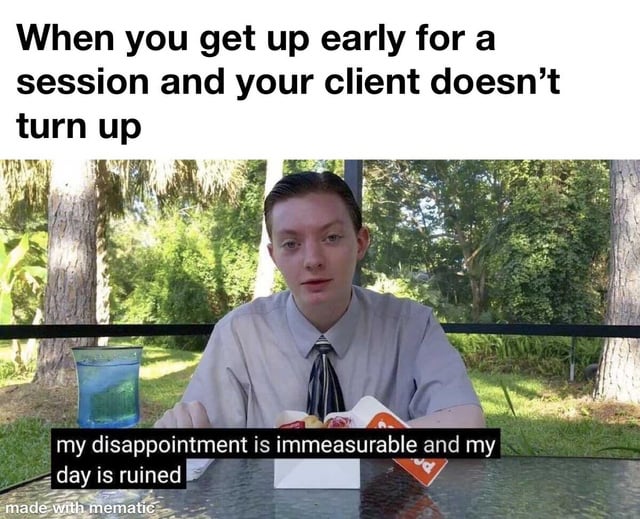 RemotePts's tweet image. When your client leaves you hanging 😢 Who can relate? #personaltrainer #personaltrainerlife #personaltraineronline