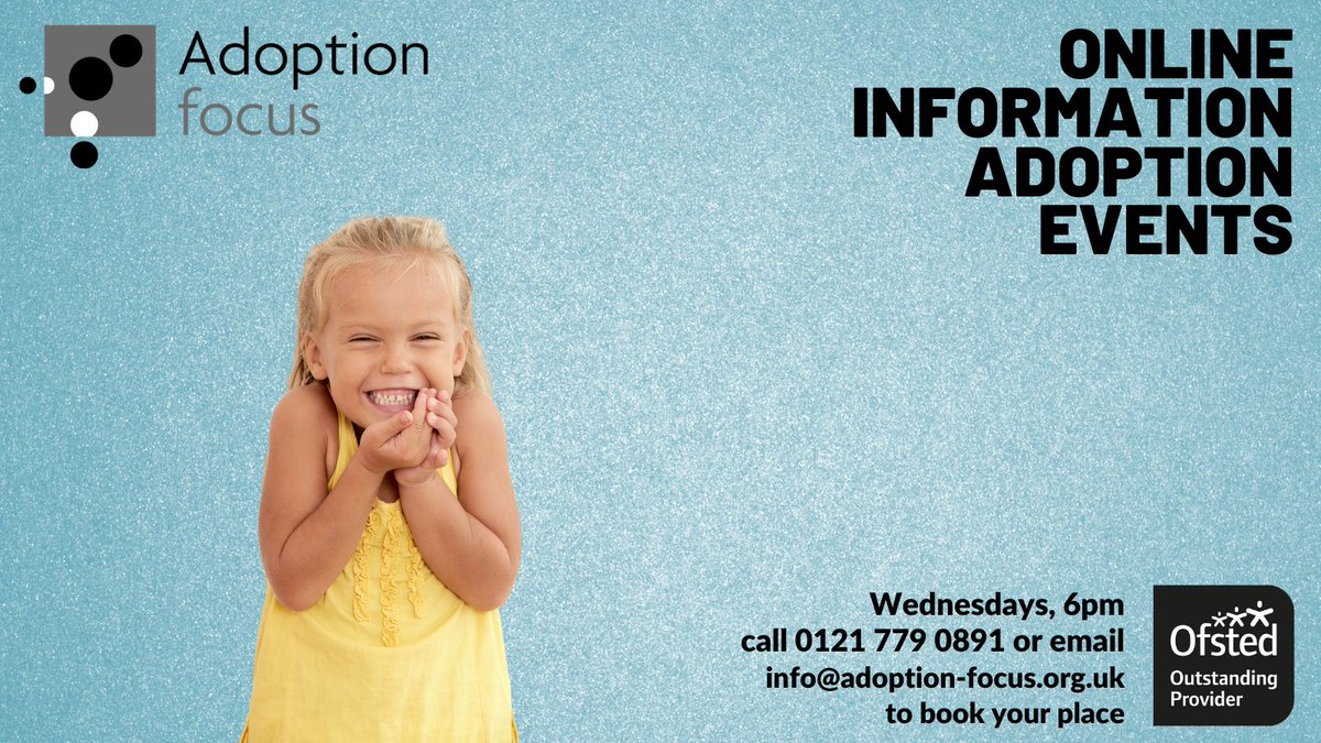 For a comprehensive outline of what’s involved in the adoption process, sign up for one of our weekly online information events. They’re ideal for you, whether you’re just starting to think about #adoption or feel ready to start the process. adoption-focus.org.uk/adopt-us/infor…