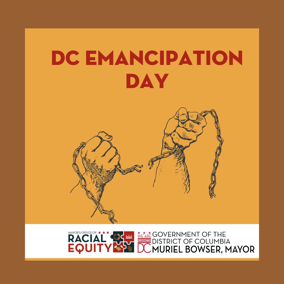 April 16, 1862 marked the abolition of slavery in Washington, D.C. Today, we commerorate the DC Compensated Emancipation Act of 1862 which freed 3,100 enslaved people. Thank you to those who fought tirelessly toward a more free and just DC! #DCEmancipation