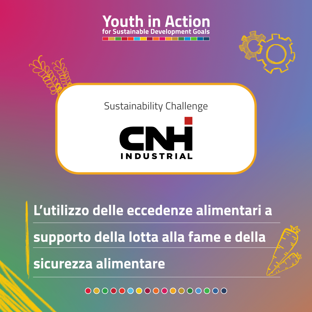 Il recupero di eccedenze alimentari è una delle sfide più importanti del settore agroalimentare: proponi la tua idea per la challenge di <a href="/CNHIndustrial/">CNH</a> per far fronte a questo problema e partecipa a #YouthinActionforSDGs! 
Hai tempo fino al 15 maggio!

youthinactionforsdgs.it