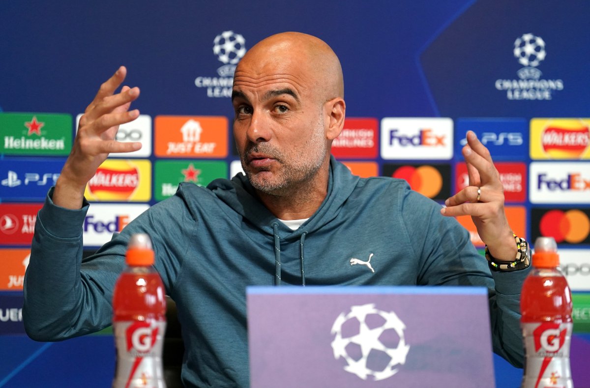 ActuFoot_'s tweet photo. Pep Guardiola se méfie du Bayern pour le match retour :

« Parfois, il faut un conflit pour que l’équipe soit plus unie. Ce n’est pas un point faible pour eux, mais un point fort. » https://t.co/3NCzunX8Kz