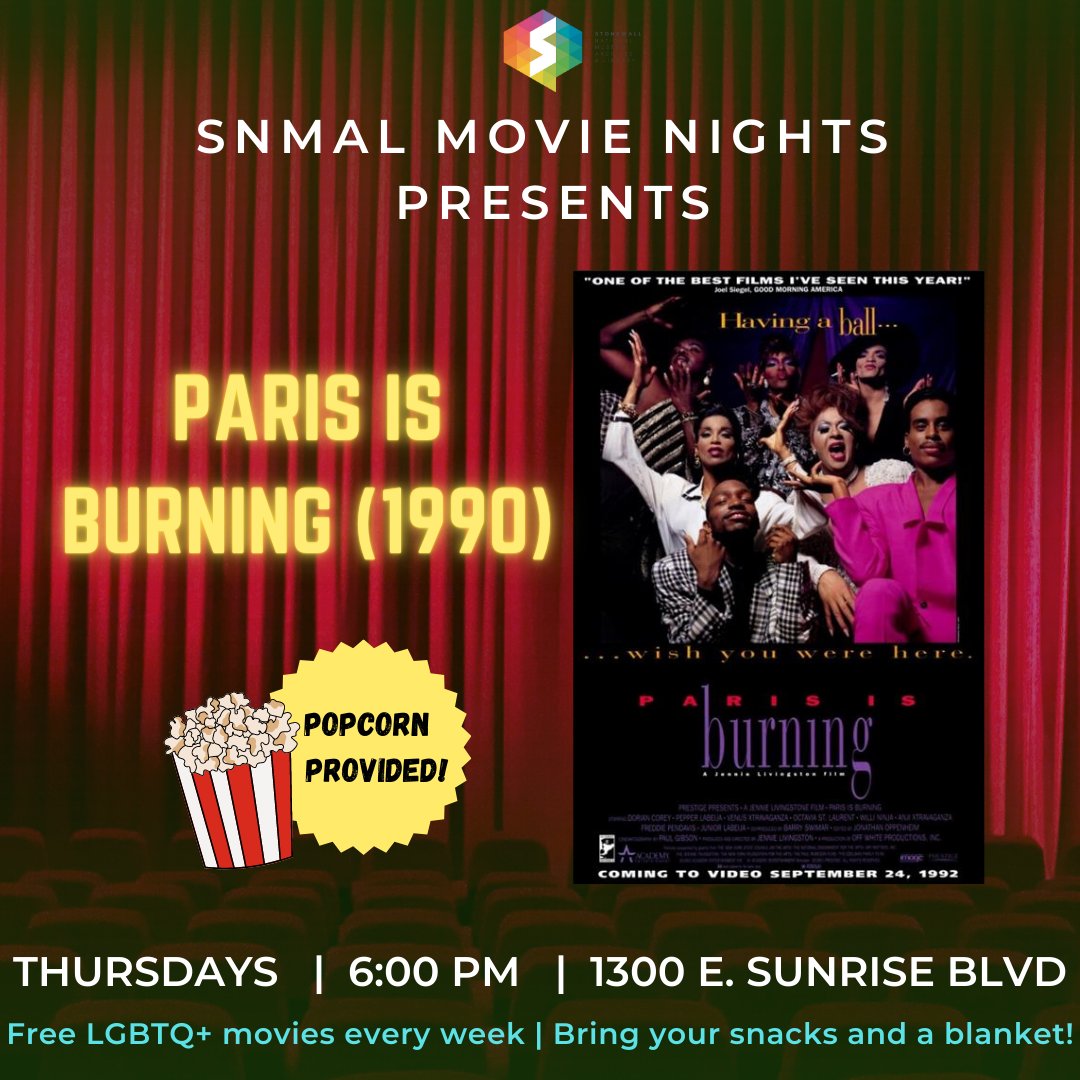 MuseumStonewall's tweet photo. Back to our regularly scheduled programming 🎥 this week, we're screening the 1990 classic Paris is Burning! We hope to see you there!
#snmamovienights #snmalmovienights #lgbtqmovies #parisisburning #ballroomculture #transstories #snma #snmal #stonewalllibrary #stonewallarchive https://t.co/qAu21sSFrl