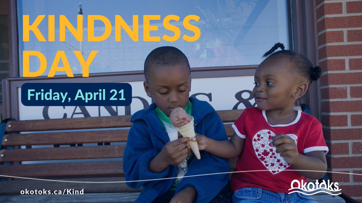 ❤️ KINDNESS DAY is Friday, April 21! Sign up by April 18 (TOMORROW) to receive FREE Gift It Forward swag bags &amp; surprise someone with a random act of kindness. Find out more at okotoks.ca/kind

#Okotoks #OkotoksIsKind #KindnessDay #RandomActOfKindness