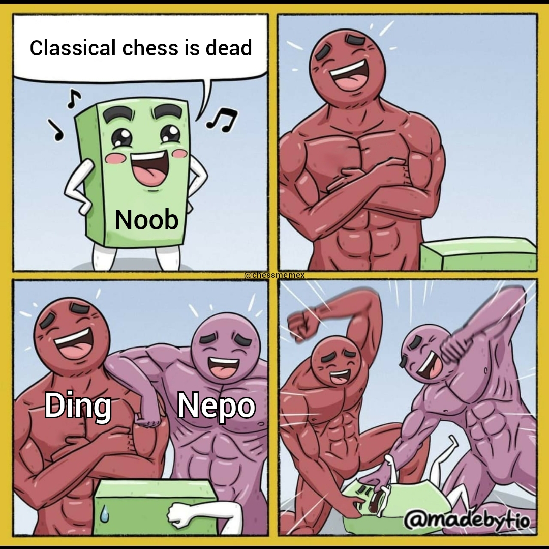 These guys never fail to entertain us!!

#chess #WorldChessChampionship #DingNepo #chesspunks #Memes #chessmemes #NepoDing #c24live #fide