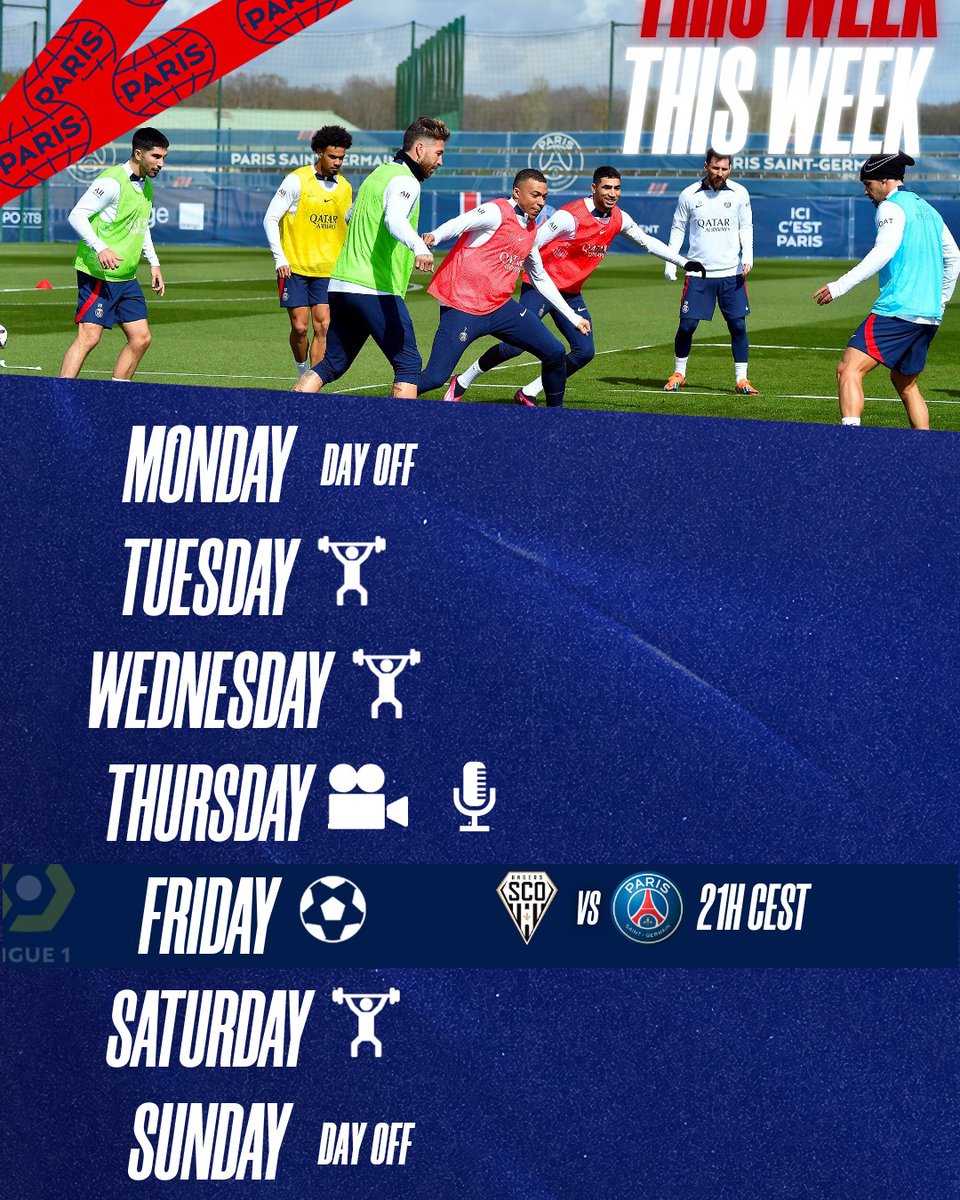 Paris SaintGermain on Twitter "🗒 The schedule this week ⤵️ 🆚