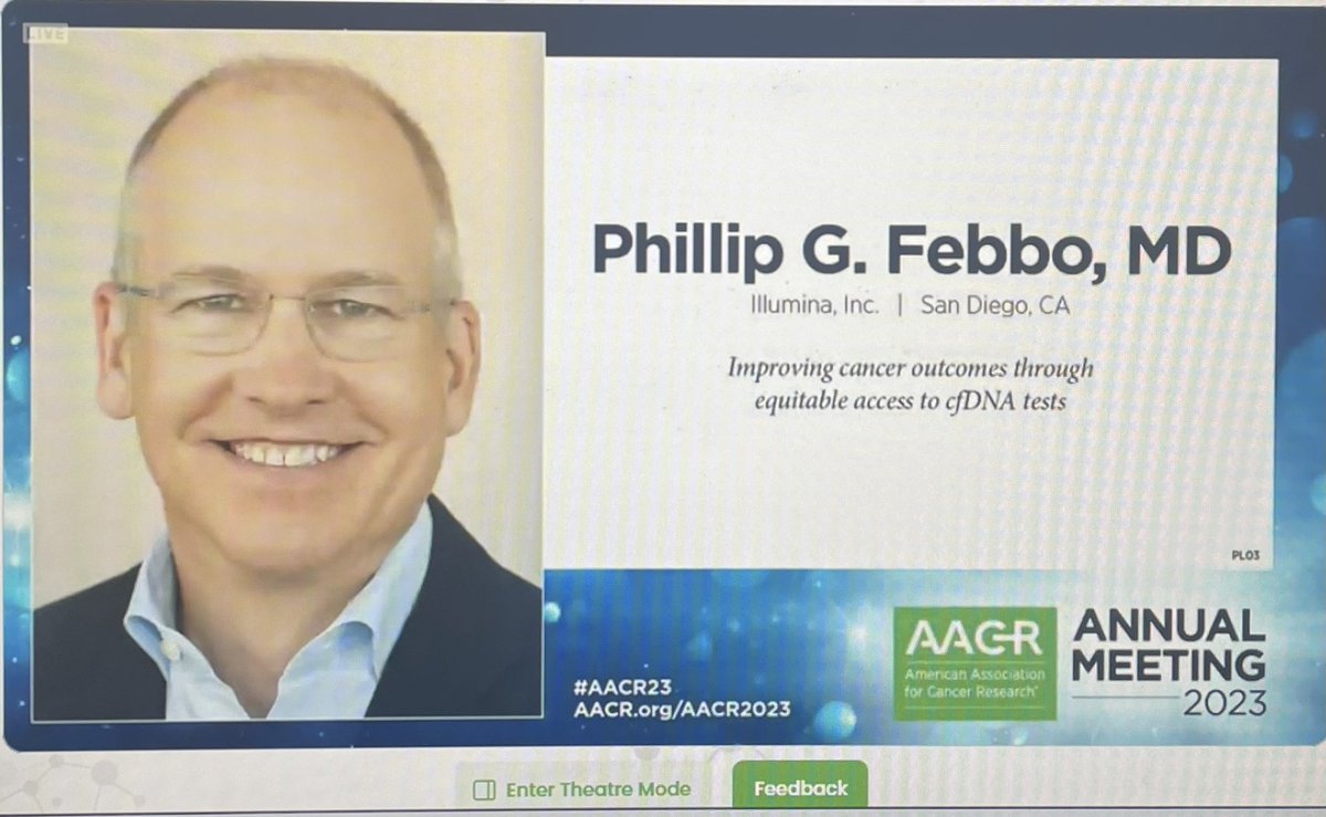 keegan_ke's tweet photo. @PhilFebboMD_CMO at today’s plenary session @AACR talking about early detection of cancer.  @illumina https://t.co/4mJcHI8YPL
