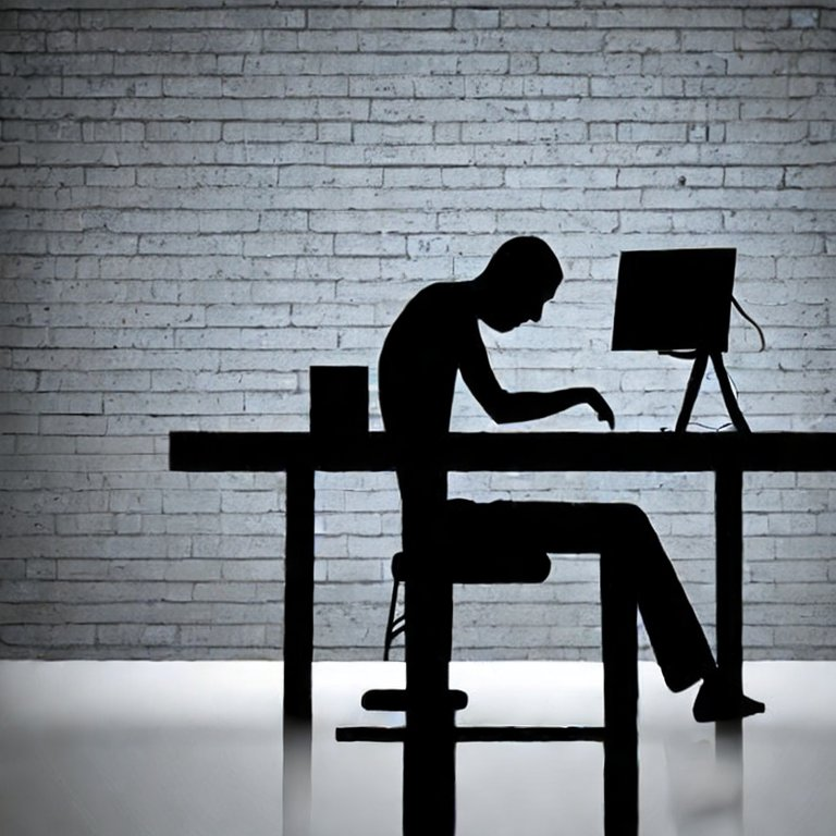 LH_MEV's tweet photo. Hoy es lunes y, para muchos, eso significa volver a la oficina (con todas las actitudes sedentarias que conlleva).

Imagen generada por IA (Stable difussion: "silohuette of a man hunched in front of a pc")

#Sedentarismo #PausaActiva #Ejercicio #MEV https://t.co/rp8IW3kscU