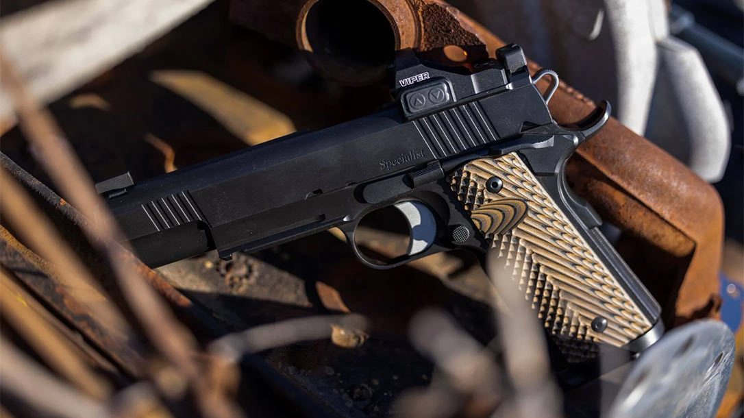 TacticalLife1's tweet image. Chambered in .45 ACP, the Dan Wesson 1911 Specialist optics-ready pistol is ready to accept optics for rapid target acquisition.

READ MORE:

tactical-life.com/guns/handguns/…

#pistol #1911pistol #danwesson