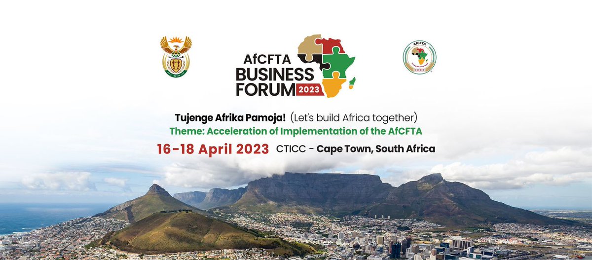 🤝🏼 | Cape Town welcomes <a href="/AfCFTA/">AfCFTA Secretariat Official</a> Business Forum, which is currently underway <a href="/CTICC_Official/">CTICC (Cape Town International Convention Centre)</a> 

Tomorrow, <a href="/karenbosmanCT/">Karen Bosman</a> will be participating in a panel discussion on ‘Building synergies in Investment Promotion and Facilitation: The AfCFTA Protocol on Investment’. #CapeConfidence