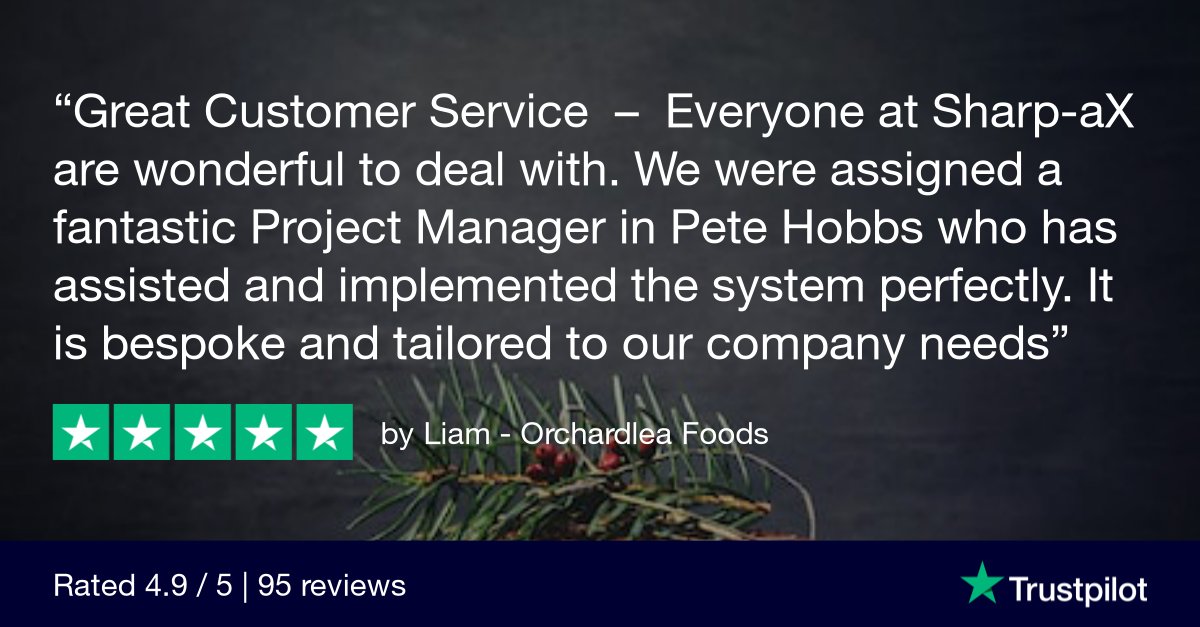 A lovely little review from a NEW customer. We really are lucky to have such a talented training and project management team at Sharp-aX Computer Systems!! Well done Mr Peter Hobbs 🎖 😍 🎖

Thank you #Orchardlea (formerly ISCA FOOD)

#erp #erpsoftwaresolutions #erpsoftware #erp