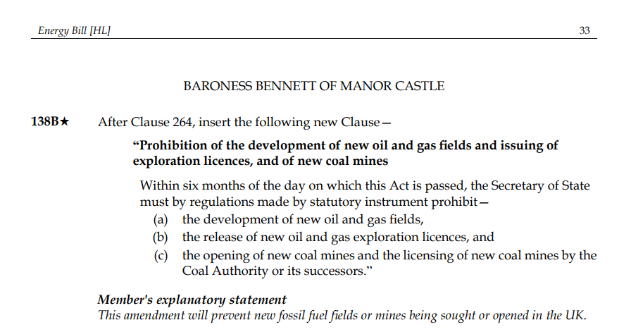 natalieben's tweet image. My standalone amendment on #EnergyBill in #HouseofLords today.

Sadly no other party is backing no new oil, gas or coal, but has to be way forward, as that (not radical green group) @IEA says

#ClimateEmergency #FossilFuelTreaty @fossiltreaty