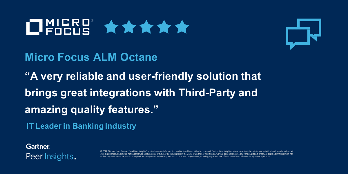 IT Leader in the Banking Industry gives ALM Octane ★★★★★'s in <a href="/Gartner_PI/">POC</a> Enterprise Agile Planning Tools #EAPT category. Read the full review... #CustomerSuccess #MyCompany gtnr.it/3A3eeaH