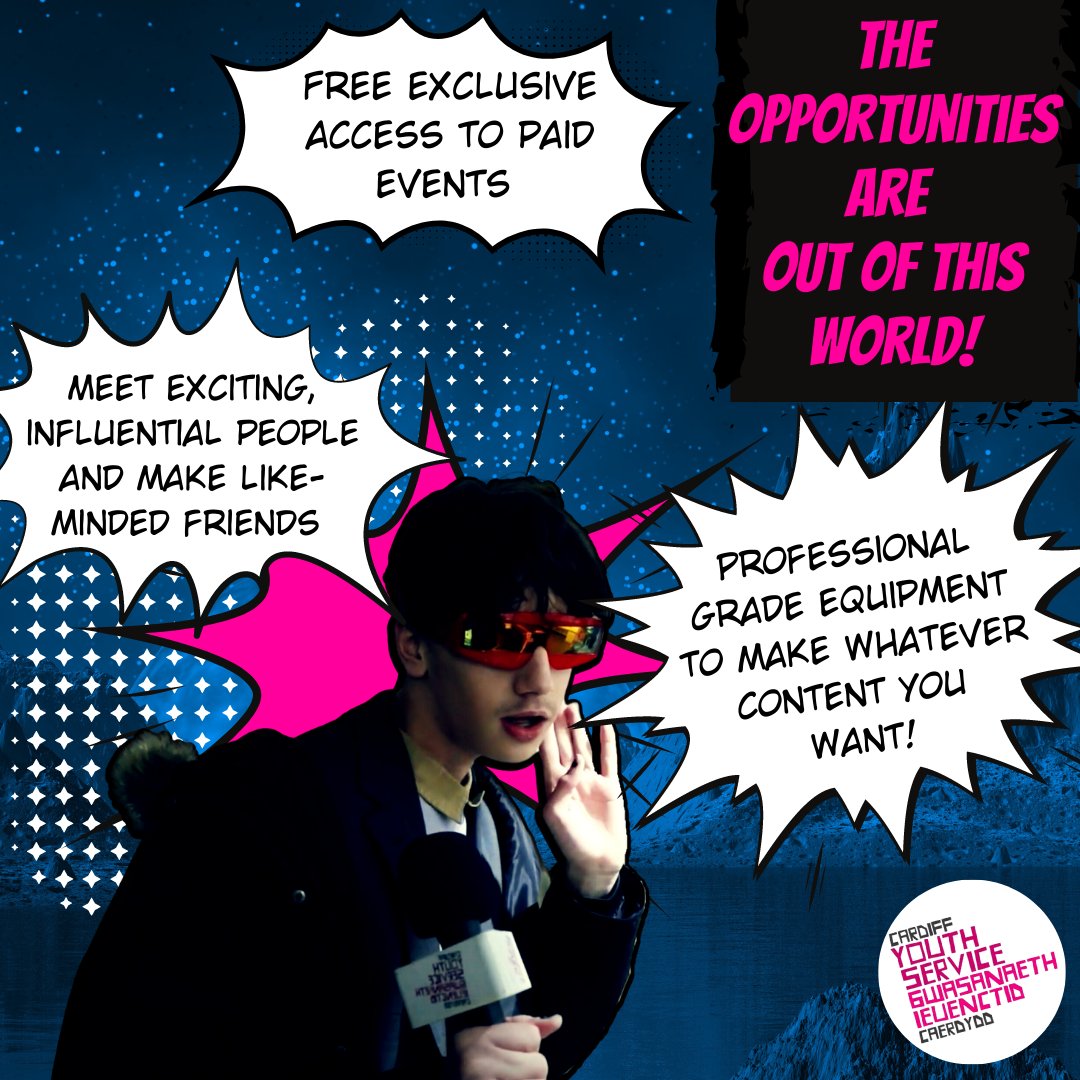 Young Creators are looking for new members aged 11-25! If you're interested, email eduardo.djissulepereira@cardiff.gov.uk – we've worked with organisations across Cardiff including the BBC to produce fun, engaging content. We've even broadcasted to San Diego!