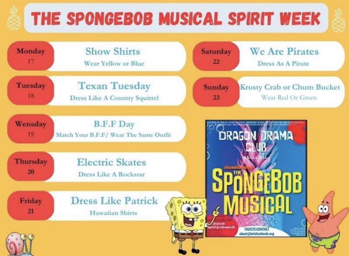 THE SPONGEBOB MUSICAL SPIRIT WEEK‼️