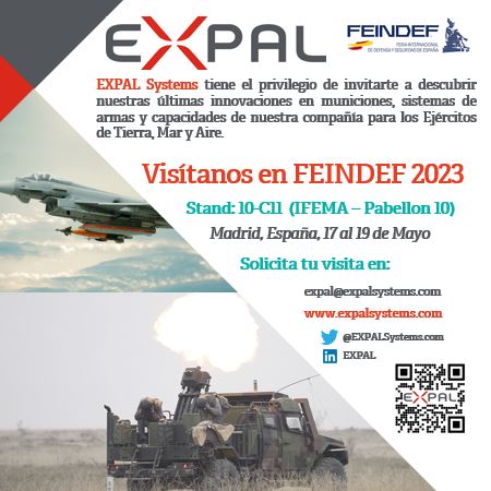 EXPAL Systems estará presente en #FEINDEF23 - III edición de la Feria Internacional de Defensa y Seguridad del 17 al 19 de Mayo en Madrid-España.
EXPAL Systems es una compañía española y con un gran equipo! ¡Nos vemos en mayo!
#EXPALSystems #Technology #dualEIMOS #FEINDEF23
