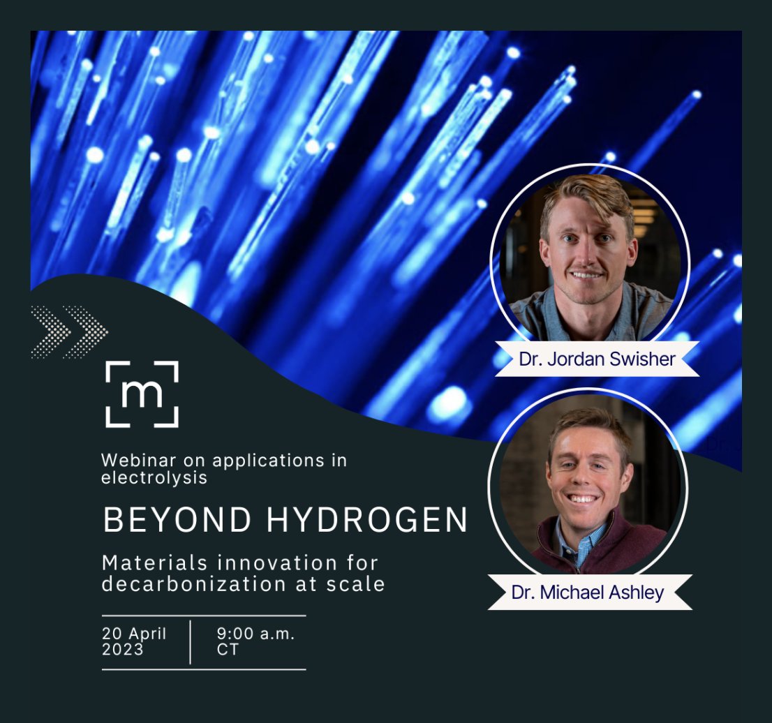Mattiq2023's tweet photo. Last chance to register for this week's webinar on applications in electrolysis for decarbonization at scale: https://t.co/HpEOq9AOSs https://t.co/Glild7woyL