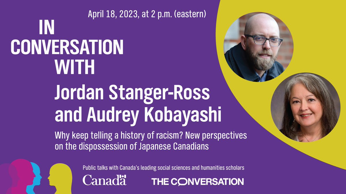 Tune in tomorrow at 2 PM (ET) as we are joined by #SSHRC 2022 Connection Award winner Jordan Stanger-Ross and Audrey Kobayashi: Why keep telling a history of racism? New perspectives on the dispossession of Japanese Canadians. meetview.ca/SSHRC20230418/