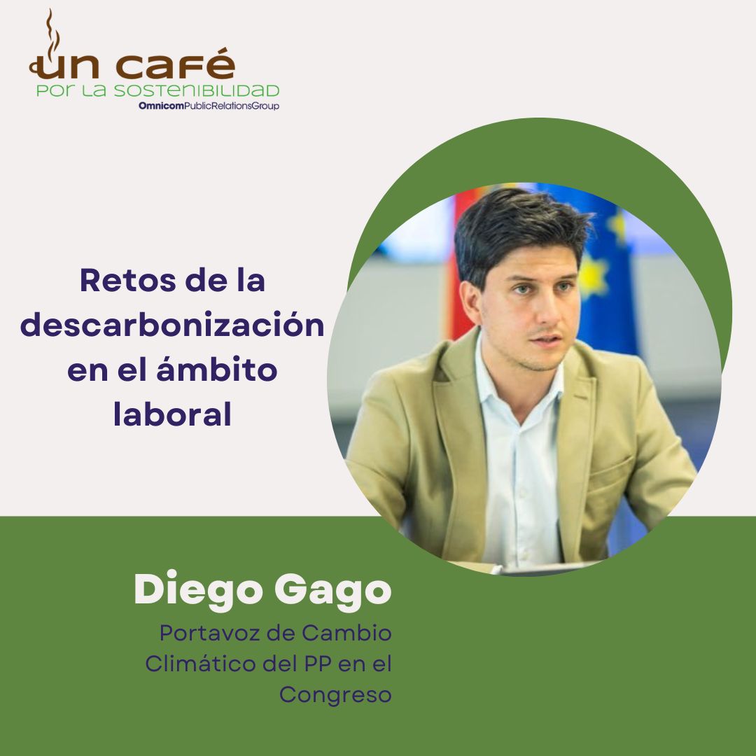 OmnicomPR_es's tweet photo. Mañana martes 18 estrenamos #UnCaféPorLaSostenibilidad, un espacio de encuentros en el que conversaremos sobre temas relacionados con la #sostenibilidad con diferentes expertos.
Nuestro primer invitado es @DiegoGagoB , Portavoz de Cambio Climático del @ppopular en el @Congreso_Es https://t.co/TNNPm357uL