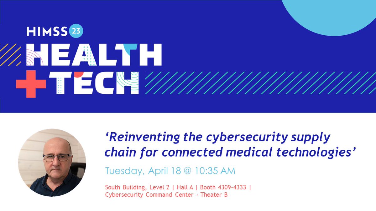 Nova Leah Technical Lead, Melvyn Walker, will be speaking at #HIMSS23 tomorrow. Melvyn's talk 'Reinventing the Cybersecurity Supply Chain for Connected Medical Technologies' will be kicking off at @ 10:35 AM CT. If you are attending @HIMSS '23, be sure to check it out!