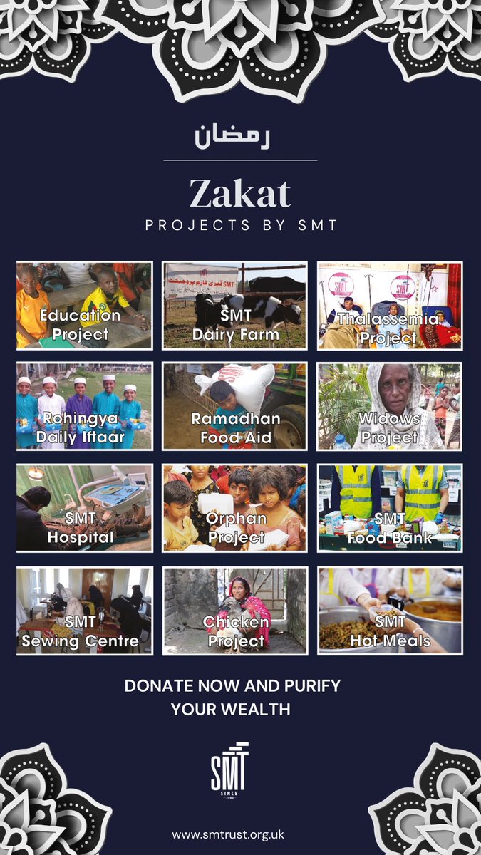 Your Zakat donation will care for orphans and the elderly, provide food and water, deliver healthcare and education, and also provide emergency aid.

..the final nights of Ramadhan!

smtrust.org.uk

#zakat #ramadan #islam #charity #donate 

smtrust.org.uk