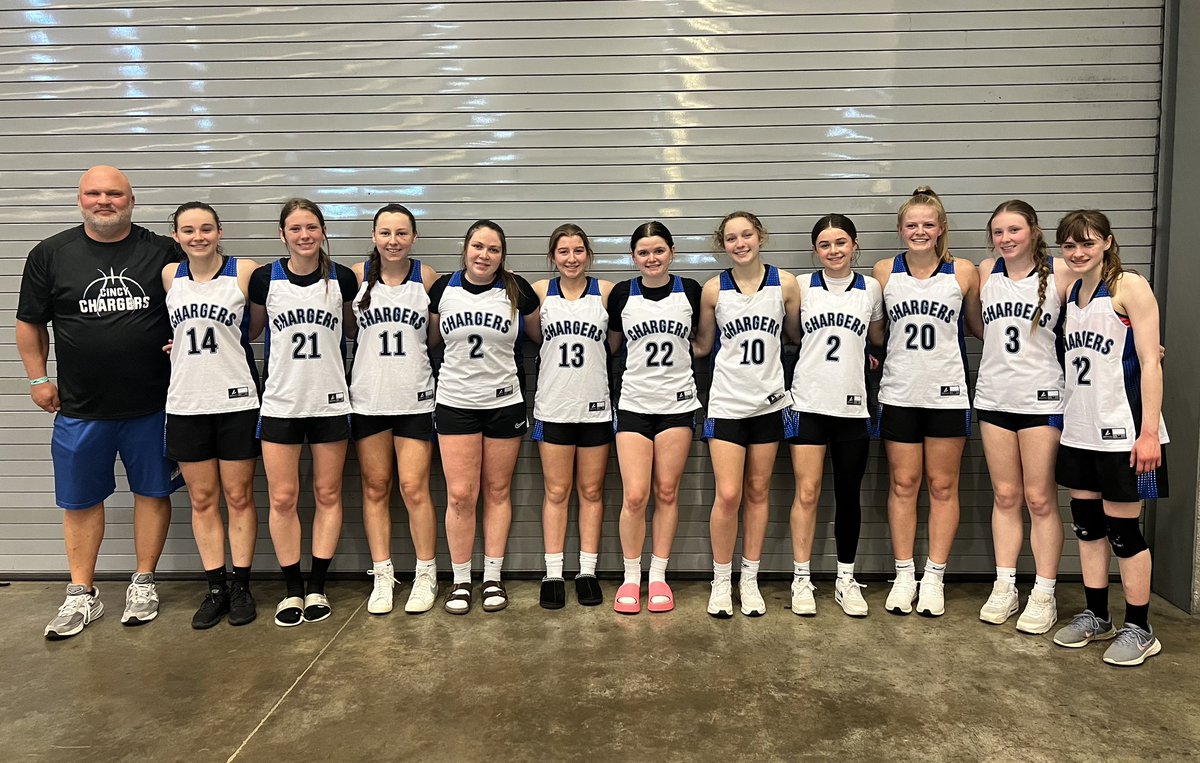 CincyChargers25's tweet photo. Chargers White had a very successful weekend at Western PA Bruins Spring Tip-Off! After losing the first game, they came together &amp; battled back in the next 3 to secure wins! They are really starting to gel on the floor! Excited to get back in action this weekend at The Clash! ⚡️ https://t.co/jbqzaWVZXf
