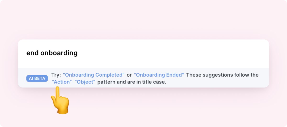 avohq's tweet photo. 🪄Intelligent naming feedback 🪄

game_end
game_completed
game_ended
ended_game

Sound familiar? Then this one's for you. Using OpenAI’s GPT-4, we’re developing ✨Intelligent Feedback ✨, relying on patterns in your tracking plan to recommend consistent event and property names. https://t.co/DPlmsRg5RY