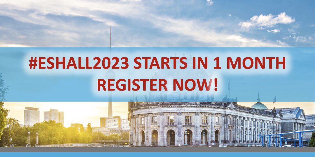 📣 #ESHALL2023 STARTS IN 1 MONTH! Don’t delay! REGISTER NOW & join us on May 19-21, 2023 in Berlin 🇩🇪 ➡ bit.ly/3JJxkXm 3rd Translational Research Conference: ACUTE LYMPHOBLASTIC LEUKAEMIA Chairs: @CoolsJn, @DombretHerve, @AdeleKFielding, @MRLitzow #ESHCONFERENCES #LEUsm