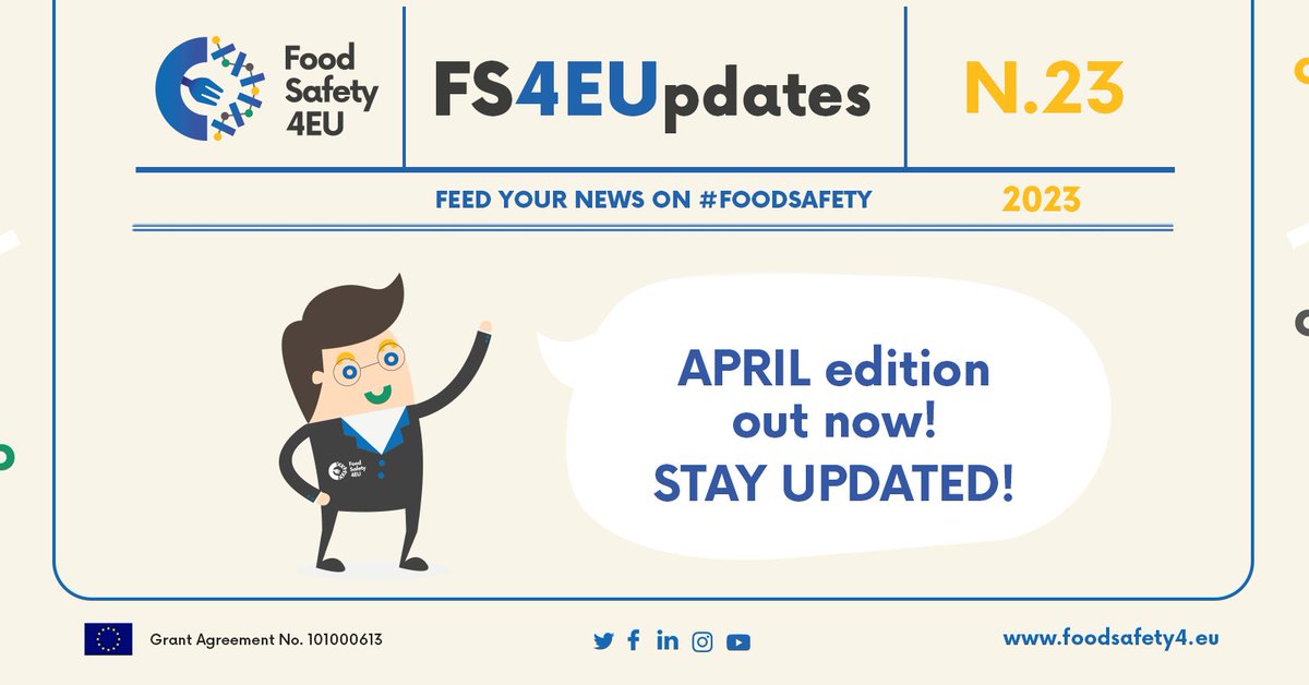 fs4eu's tweet photo. π’ Hey, do you know what's new in the #foodsafety sector?!
π΄ The April #FS4EUpdates are OUT NOW! Opportunities, news and events are waiting for you!
π Have a look & download it here https://t.co/lYjaaDJIDj https://t.co/XcNwbzNOIu