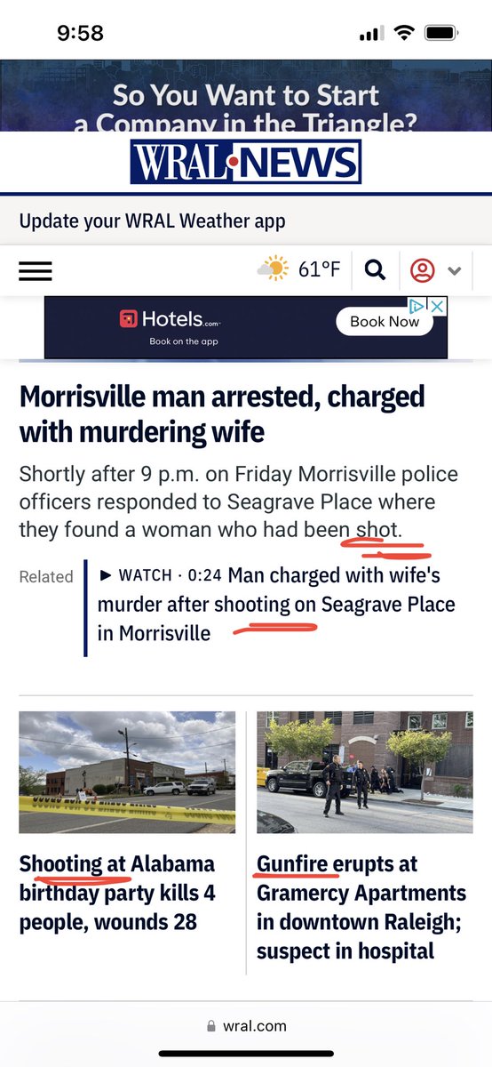 Today’s local news on ⁦<a href="/WRAL/">WRAL NEWS in NC</a>⁩ Tell me again how “it’s not about the guns.”