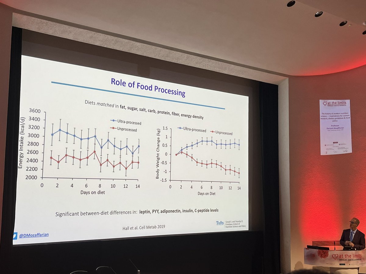 drmeallan's tweet photo. Food for thought: fantastic start to the 25th At the Limits conference #CDNATL23 from @Dmozaffarian on the disease burden of excess-calorie/nutrition-deficit diet - and how we can make a change on a policy and individual level: love the idea of medically targeted meals! https://t.co/0zlFarSHgK