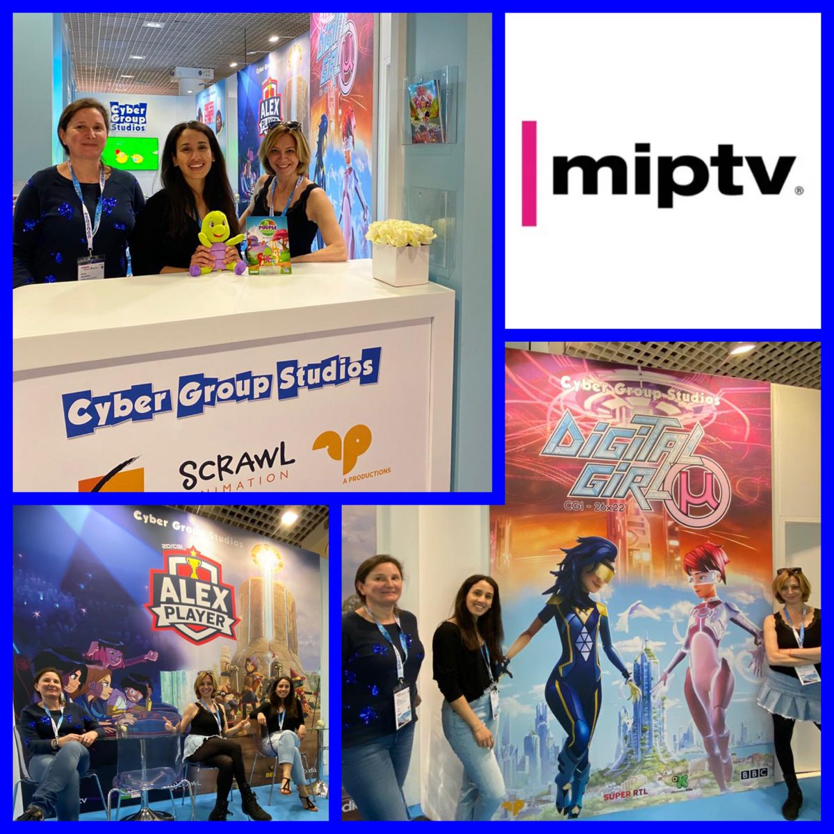 CyberGroupSDs's tweet photo. MIPTV Day 1 🌟 Join our dream team 📍 booth #R7D22 📍 to discover brand-new animated content and hit TV series!😀🤝
#MIPTV #CyberGroupStudios #AnimatedPrograms #NewContent #Kidscontent #Cannes #AProductions #Graphilm #Scrawlanimation #SplashEntertainment https://t.co/IIrTjrwLYH