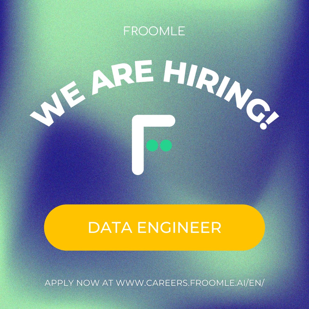 We're Hiring!

We're currently seeking a highly motivated and experienced #DataEngineer to join the Froomle team. 

Take your career to the next level and work with a team of talented professionals, we'd love to hear from you! 

Apply now via this link bit.ly/3mGdoxI