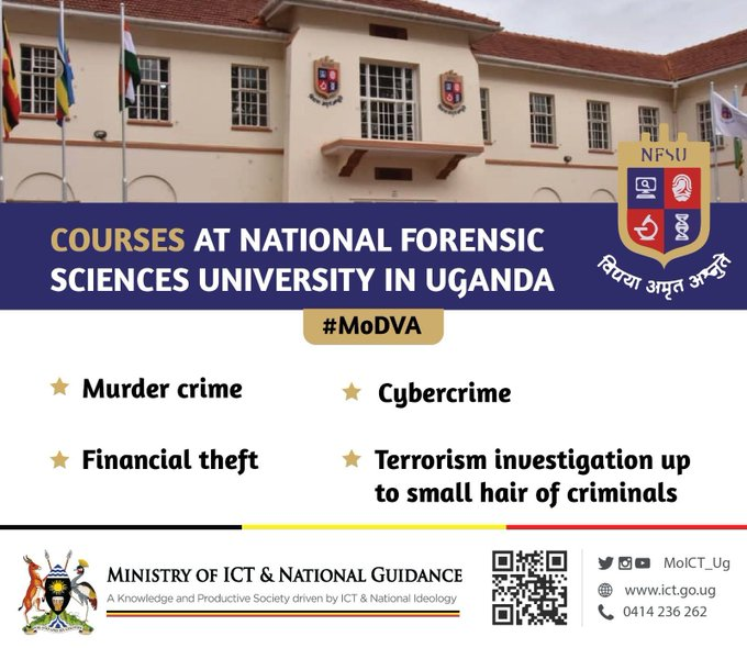 adyeerimuko's tweet photo. National Forensic Sciences University (NFSU) is the first in and out of India Forensic University in the whole world and Uganda is very lucky to have it established in 130 acres in Gadaffi barracks. 
#MoDVA @PoliceUg @updf_ @cdfupdf @UPDFspokespersn @JudiciaryUG @DrSJaishankar https://t.co/7tfOrBKTLP