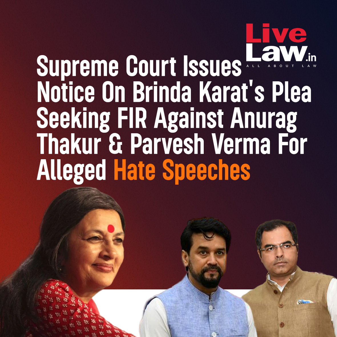 The #SupremeCourt today issued notice on a petition filed by Communist Party of India (Marxist) leader #BrindaKarat seeking registration of FIR against BJP leaders #AnuragThakur and #ParveshVerma for allegedly delivering #hatespeeches in 2020.
Read more: lnkd.in/gkkMm2mf