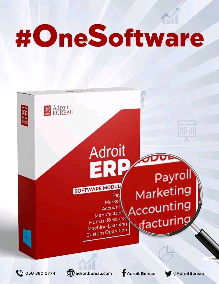 AdroitConsorti1's tweet image. Wondering how to manage your business? Adroit Bureau has customized information management systems for  all businesses. Here&apos;s an ERP for managing the operation of a cosmetic company. Contact adroit consortium on 0508805774 for more information!.#adroiterp #onesoftware #cosmetics