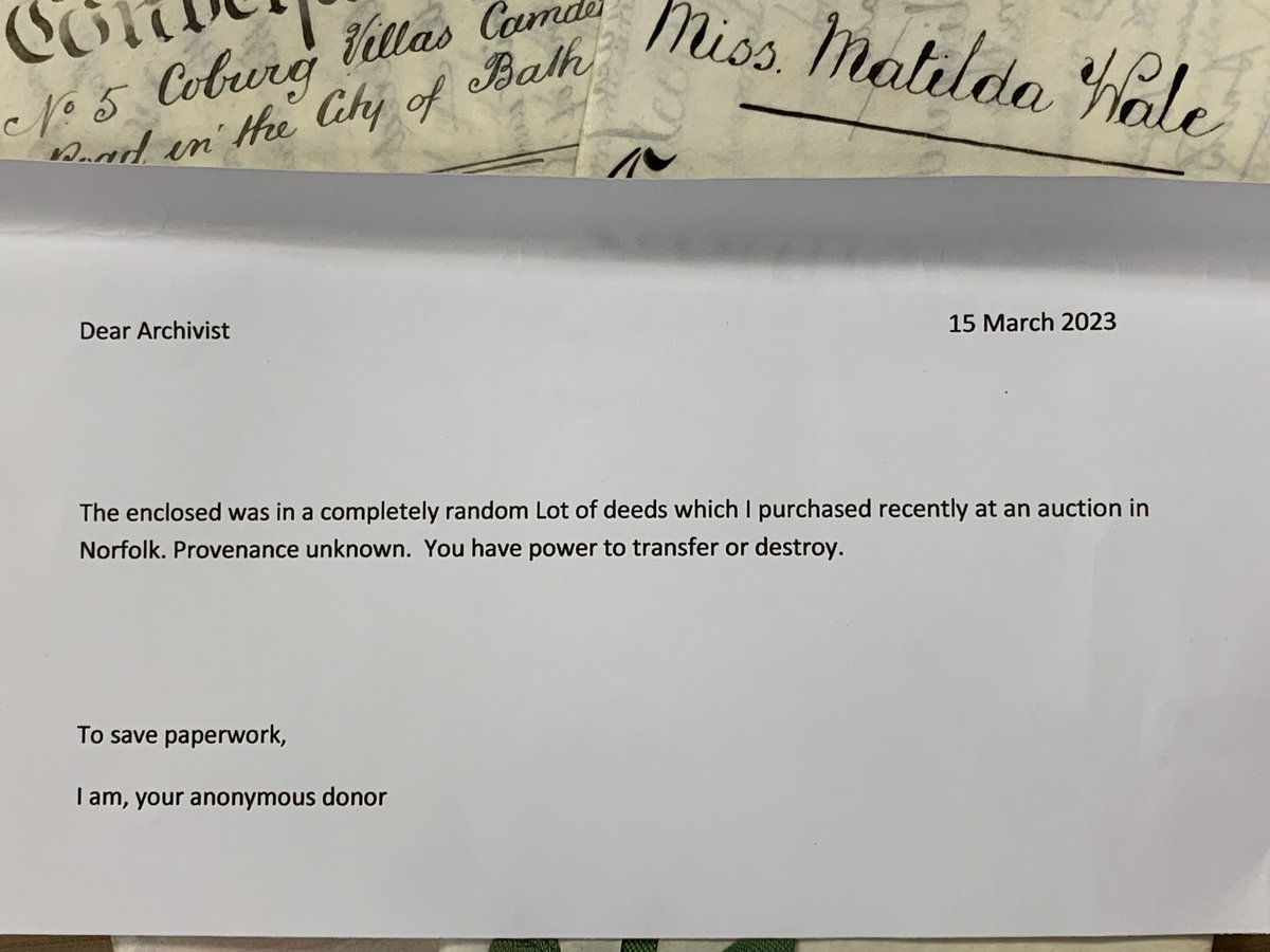 It’s an #ArchiveMystery donation today - a kind person donated these by post recently. It doesn’t happen often, but does make us smile.

Thank you to our #Anonymous #donor for passing on your unwanted documents to us - I hope the rest of your bundle was interesting.
#Archive30