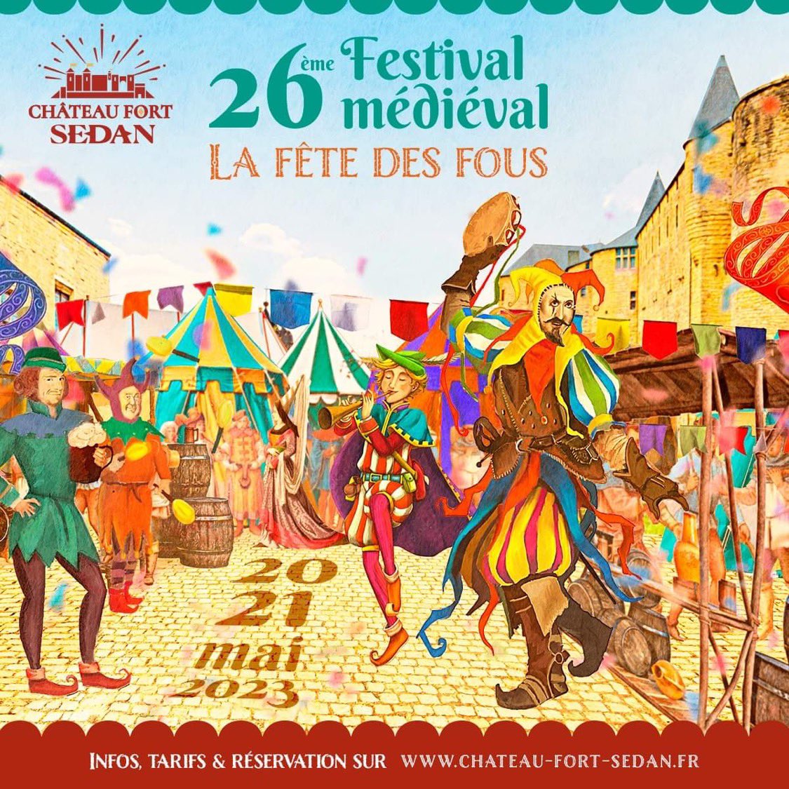 📣𝑶𝑼𝑽𝑬𝑹𝑻𝑼𝑹𝑬 𝑫𝑬𝑺 𝑷𝑹𝑬́𝑽𝑬𝑵𝑻𝑬𝑺
RDV dans nos points de ventes (<a href="/Chateau_Sedan/">Château fort de Sedan</a>, Savanita, UCIA <a href="/CS_Tourism/">Office de Tourisme Charleville/Sedan en Ardenne</a>) Ou sur boutique.chateau-fort-sedan.fr/festival-medie…🏰
🎫𝐓𝐚𝐫𝐢𝐟𝐬 (prévente)
👉🏼Adulte: 8.50€/jour•11€/WE
👉🏼8-18 ans: 4.50€/jour•6.50€/WE
👉🏼-8ans gratuit! #sedan
