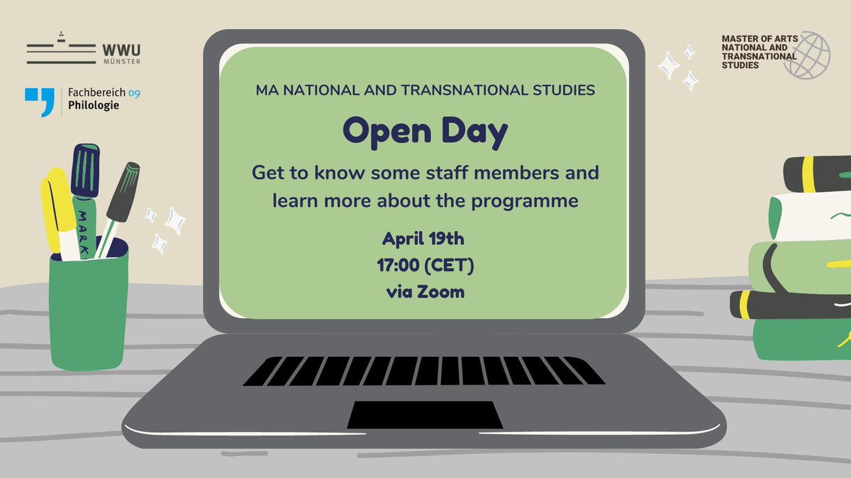 CanCakir90's tweet photo. This Wednesday at 5 PM, we as members of the English Department will be hosting an online event for our MA NTS program @PTTS_Muenster. If you've always wanted to apply (be honest, I know you have) but had questions, this is for you! Register here: https://t.co/GKtFhlyWCQ https://t.co/WV7M7MW2rh
