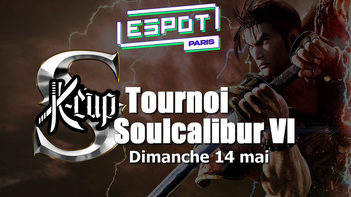 Salut la #KCupSoulCaliburVI OFFLINE approche donc voici la billetterie ! 
shop.espot.fr/fr/evenements/…
Petit rappel : 
Tournoi sur PS5 le Dimanche 14 mai. 
Bien lire la description sur le site de la billetterie !  
Entrée 10€
300€ de Cashprize 
<a href="/espotparis/">ESpot</a> Adresse 150 rue de Rivoli