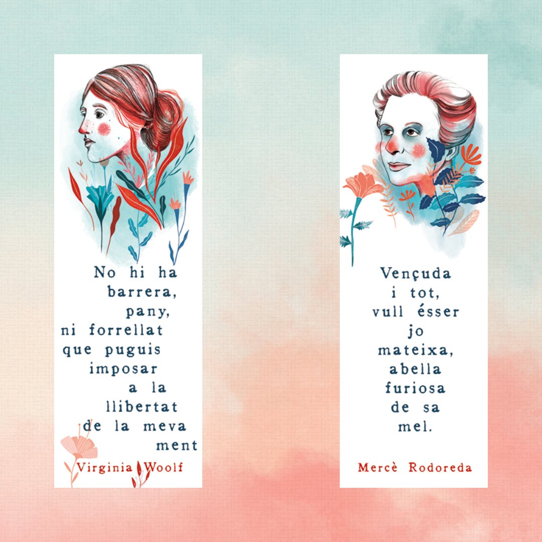 vaporvellpremia's tweet photo. Ja tenim aquí els punts de llibre d'enguany! Ens fa molta il·lusió compartir-vos que els hem fet conjuntament amb l'Esther Méndez. 
Mercè Rodoreda i Virginia Wolf ens acompanyaran aquest Sant Jordi! 📚🌹

#ÉsSantJordiAlVaporVell https://t.co/ODF3GwICNq